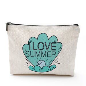 Cotton Linen Zipper Cosmetic Bag